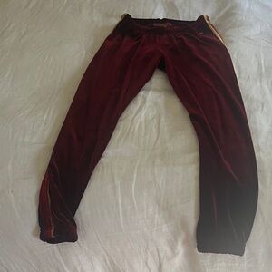 Aviator nation Velvet Burgundy Joggers with Rainbow Stripes